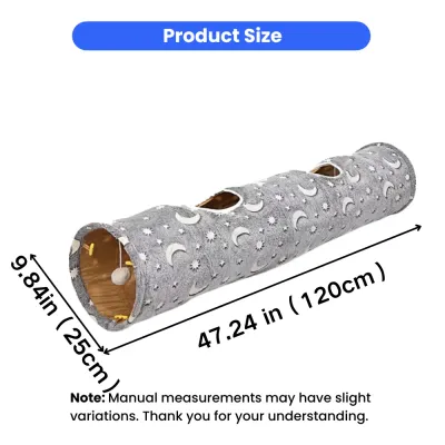 Glow in the Dark Cat Tunnel Size 47.24in x 9.84in Glow in the dark cat tunnel measuring 47.24 inches long and 9.84 inches wide for cats