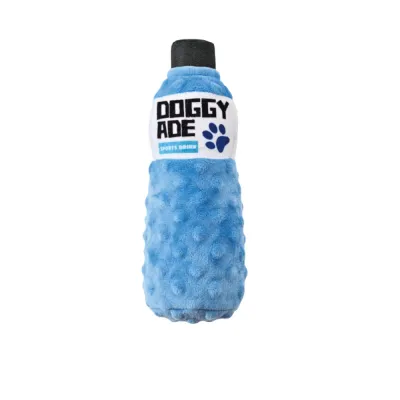Blue Sports Drink Plush Dog Toy Bottle Design Blue sports drink plush dog toy with bottle shape and soft fabric design