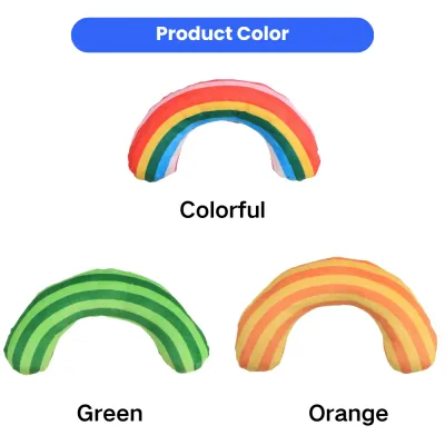 Rainbow Cat Toy Color Options Green Orange and Colorful Rainbow plush cat toy color options including green, orange, and colorful designs