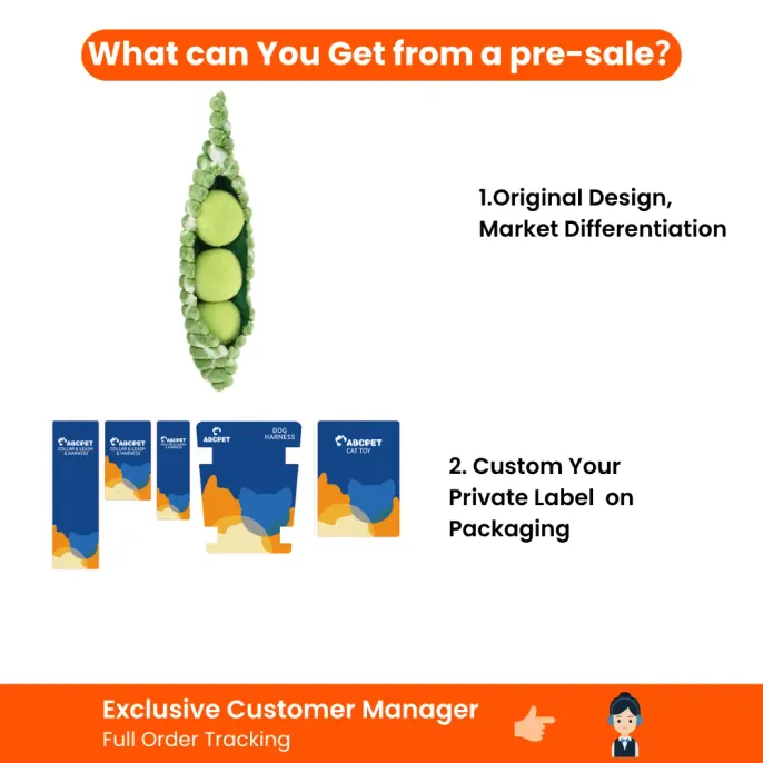 Wholesale Giant Pea Pod Dog Plush Toy Custom Packaging Wholesale pea pod plush dog toy with custom private label packaging options