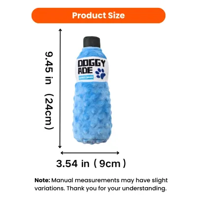 Sports Drink Dog Toy Size Guide 6.45 Inch Plush Toy Sports drink dog toy size guide showing 6.45 inch plush bottle toy dimensions