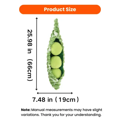 Giant Pea Pod Dog Toy Size 66cm x 19cm Giant pea pod dog plush toy size 66cm 19cm for large dogs