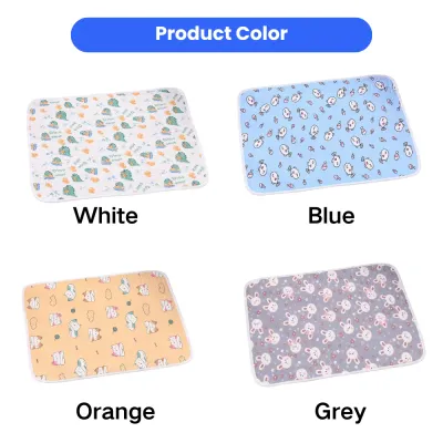 Pet cooling mat available in white, blue, orange and grey color options.