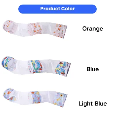 Mesh Cat Tunnel Color Options Orange blue and light blue mesh cat tunnel color options