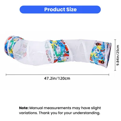 Foldable Mesh Cat Tunnel Size Foldable mesh cat tunnel measuring 47.2 inches long and 9.84 inches wide