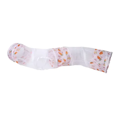 Orange Carrot Print Mesh Cat Tunnel Orange carrot print foldable mesh cat tunnel on white background