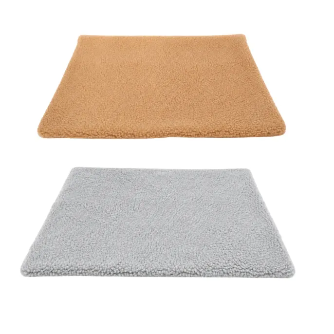 Pet Self-Warming Mat Color Options - Brown & Grey Brown and grey pet self-warming mat color options with soft plush surface for cats and dogs