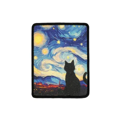 Blue Starry Night Sisal Cat Scratch Pad Blue starry night cat design sisal scratch pad on white background