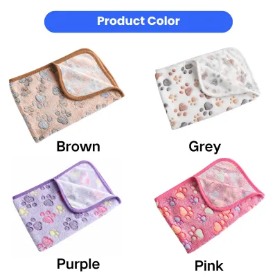 Plush pet blanket mat available in brown, grey, purple and pink colors for cats and dogs