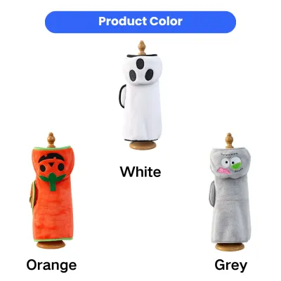Halloween Pet Bath Towel Color Options White ghost, orange pumpkin and grey zombie Halloween pet bath towels in three color options