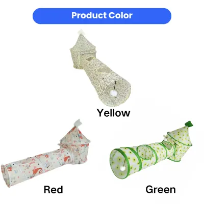 Color Options of Foldable Cat Bed Tunnel Foldable cat bed tunnel color options including red green and yellow