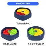 Dog Puzzle Feeder Bowl Color Variations dog puzzle feeder bowl color variations yellow red green and rotating design