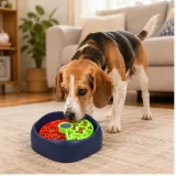Dog Enrichment Bowl for Slow Feeding and Mental Stimulation dog using puzzle feeder bowl for slow eating and mental enrichment indoors