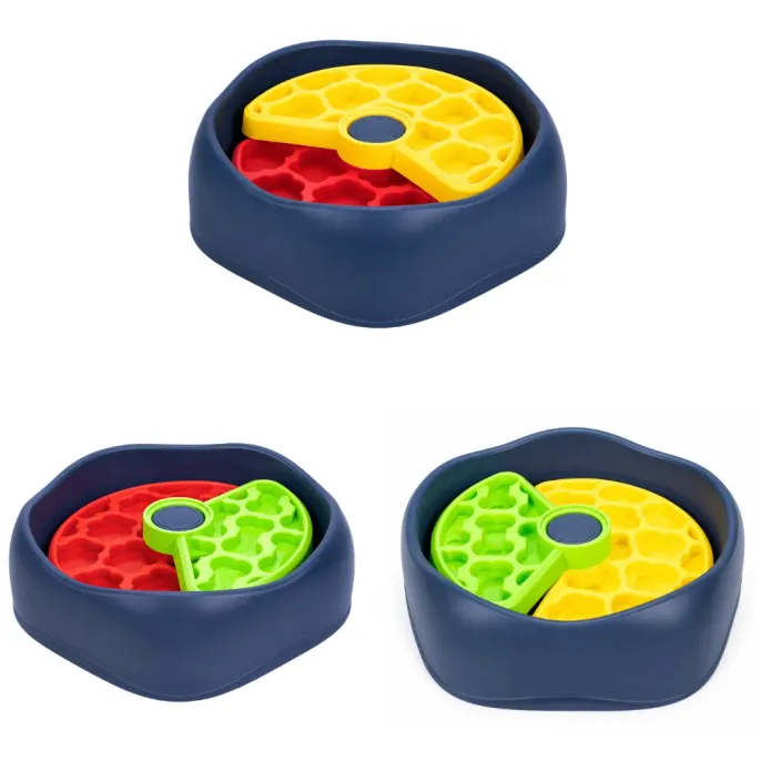 Rotating Puzzle Feeder Bowl Color Options rotating puzzle feeder bowl for dogs available in yellow red and green color options