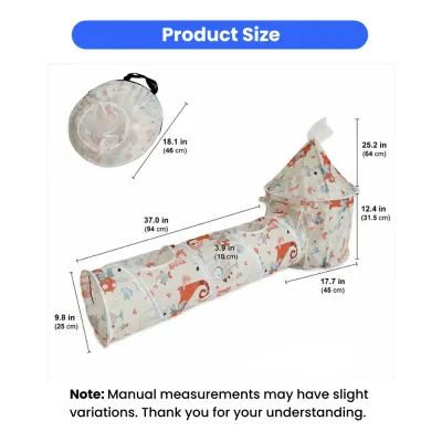Foldable Cat Bed Tunnel Size Guide Foldable cat bed and tunnel dimensions with size measurements for cats