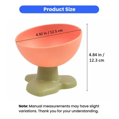 Three Leaf Elevated Pet Bowl Size Guide Three leaf elevated pet bowl measuring 4.92 inches wide and 4.84 inches high