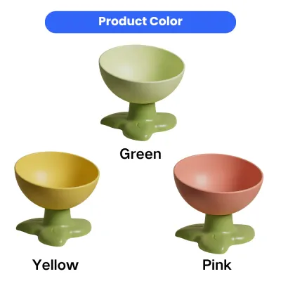 Elevated Pet Bowl Color Options Three leaf elevated pet bowl available in green yellow and pink color options
