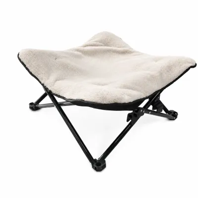 Elevated Plush Pet Bed with Foldable Metal Frame Cream elevated plush pet bed with a foldable metal frame, providing soft comfort, stable support, and improved airflow for dogs and cats.Image 2026年7月20日 08_46_50