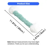 Plush fluffy tug stick cat toy measuring 11.8 inches long with soft pom poms for cats