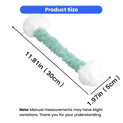 Fluffy Tug Stick Cat Toy Size 11.8 Inch Plush Interactive Toy Plush fluffy tug stick cat toy measuring 11.8 inches long with soft pom poms for cats