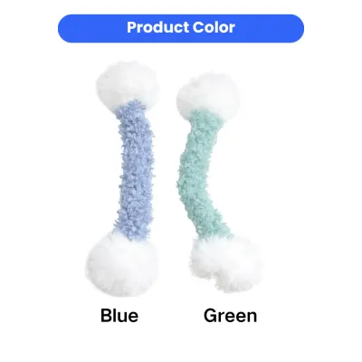 Fluffy Tug Stick Cat Toy Available in Blue and Green Colors Fluffy tug stick cat toy available in blue and green plush colors for interactive indoor cat play