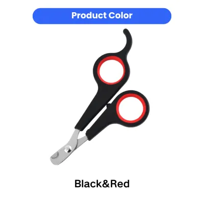 Black and Red Pet Nail Clippers Color Option Black and red pet nail clippers displayed on a white background with the black and red product color option.