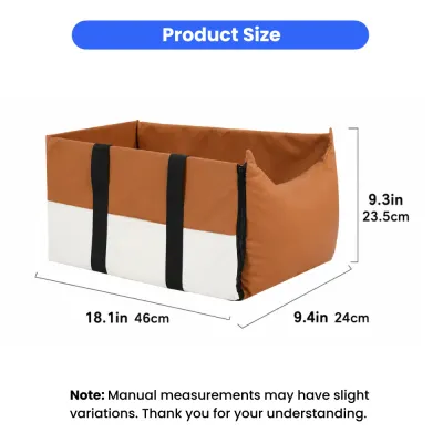 Center console dog car seat measuring 18.1 x 9.4 x 9.3 inches for small dogs