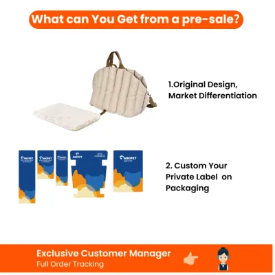 Custom private label options for a padded car dog carrier, including branded retail packaging.