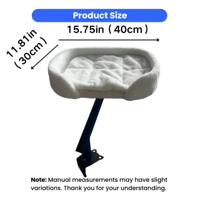 Desk-Mounted Cat Bed Size Guide Desk-mounted cat bed size showing a length of 15.75 inches and width of 11.81 inches
