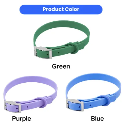 DIY Silicone Dog Collar Color Options Green purple and blue DIY silicone dog collars shown as available product color options