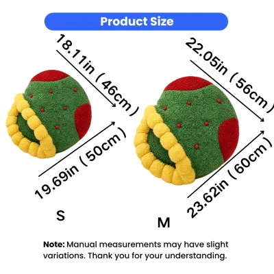 Christmas Stocking Cat Bed Size Guide S and M Christmas stocking cat bed size chart showing S and M sizes for cats and small pets