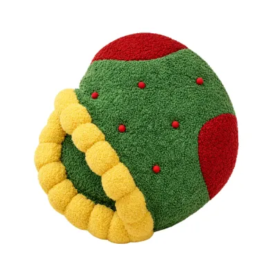 Cozy Christmas Stocking Cat Cave Bed for Cats Soft sherpa Christmas stocking cat cave bed in green red and yellow holiday colors