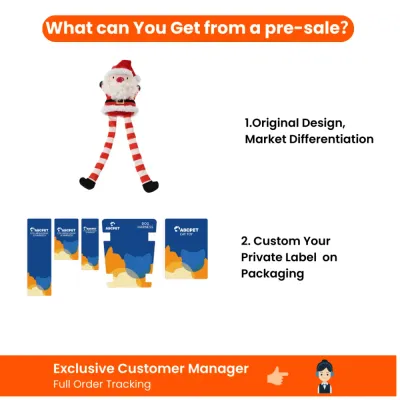 Wholesale Santa Dog Toy Private Label Customization Wholesale Santa Claus dog toy with original design and custom private label packaging options