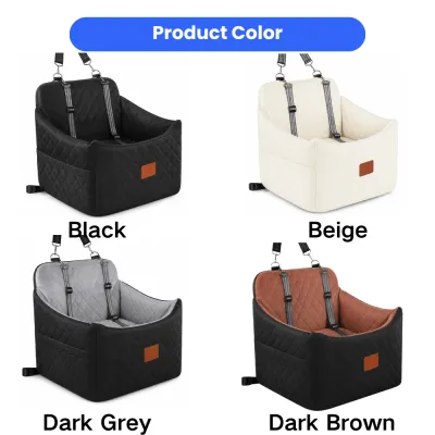 Pet Car Seat Bed Available Colors Pet car seat bed available in black, beige, dark grey and dark brown color options