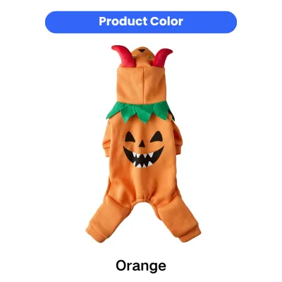 Orange color pumpkin monster dog Halloween costume product display