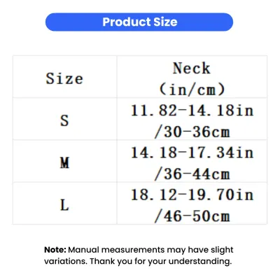Size chart for Halloween octopus pet costume with neck measurements in S M and L sizes