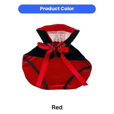 Red and black Halloween vampire pet cape color option for dogs and cats