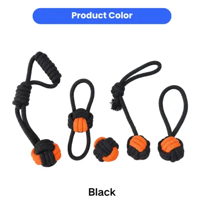 Black Orange Halloween Cotton Rope Dog Toy Set Black and orange 5 piece Halloween cotton rope dog toy set for tugging, tossing and interactive play