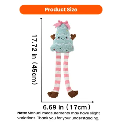 Christmas Tree Dog Toy Size 17 x 45 cm Christmas tree plush dog toy measuring 6.69 x 17.72 inches, approximately 17 x 45 cm