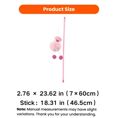 Christmas Santa cat teaser wand measuring 2.76 x 23.62 inches with a 18.31 inch teaser stick