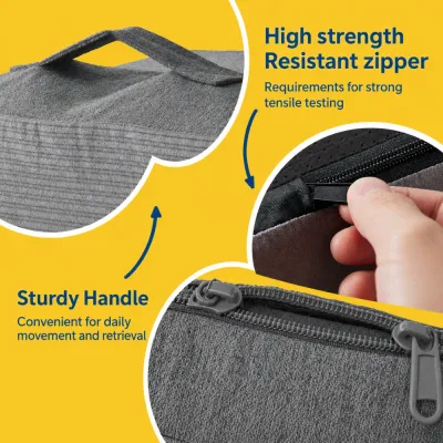 Pet Stairs with Sturdy Handle and Durable Zipper Grey foam dog stairs featuring a sturdy carrying handle and durable zipper for easy cover removal