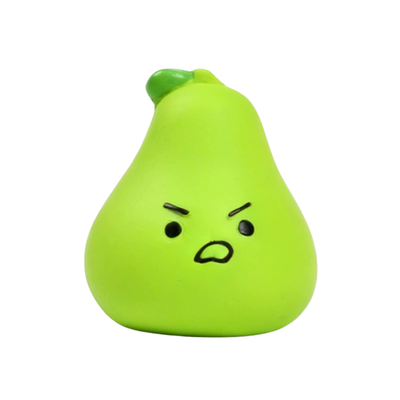 Green Fruit Latex Squeaky Dog Toy Green fruit-shaped latex squeaky dog toy on white background