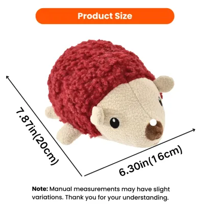 Hedgehog Plush Dog Toy Size Guide Autumn hedgehog plush dog toy measuring approximately 6.30 x 7.87 inches (16 x 20 cm).