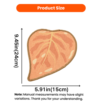 Autumn maple leaf cat scratcher measuring 9.45 by 5.91 inches, 24 by 15 cm