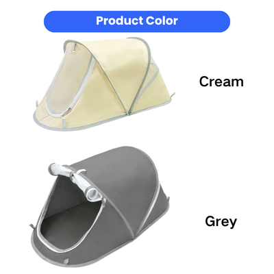 Portable Pet Tent Cream and Grey Color Options Cream and grey portable pet tent color options for cats and small dogs