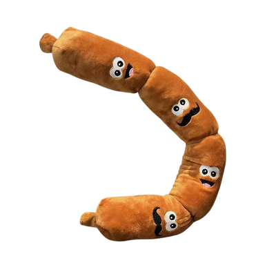Interactive Sausage Plush Dog Toy for Dogs Interactive brown sausage plush dog toy with soft flexible segmented body