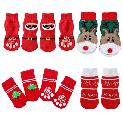 Christmas Dog Socks Assorted Holiday Designs Assorted Christmas dog socks with Santa, reindeer, Christmas tree and snowflake patterns
