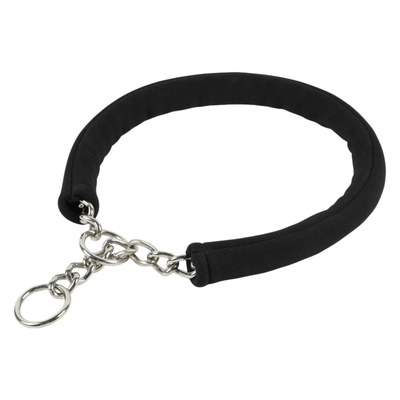 Padded Stainless Steel Chain Collar for Dogs Soft padded stainless steel chain dog collar with metal control ring