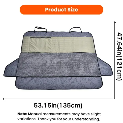 Dog Car Back Seat Protector Size 53.15 x 47.64 Inches Dog car back seat protector size chart measuring 53.15 by 47.64 inches or 135 by 121 cm