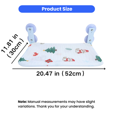 Christmas Cat Window Hammock Size 20.47 x 11.81 Inches Christmas cat window hammock measuring 20.47 x 11.81 inches with suction cup window mounting system